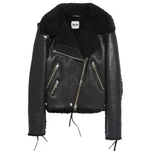 Acne Rita Leather Shearling Jacket